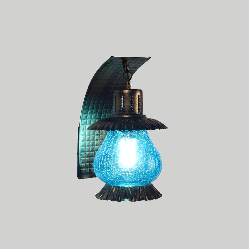 Crackle Blue Iron Wall Lamp media 4