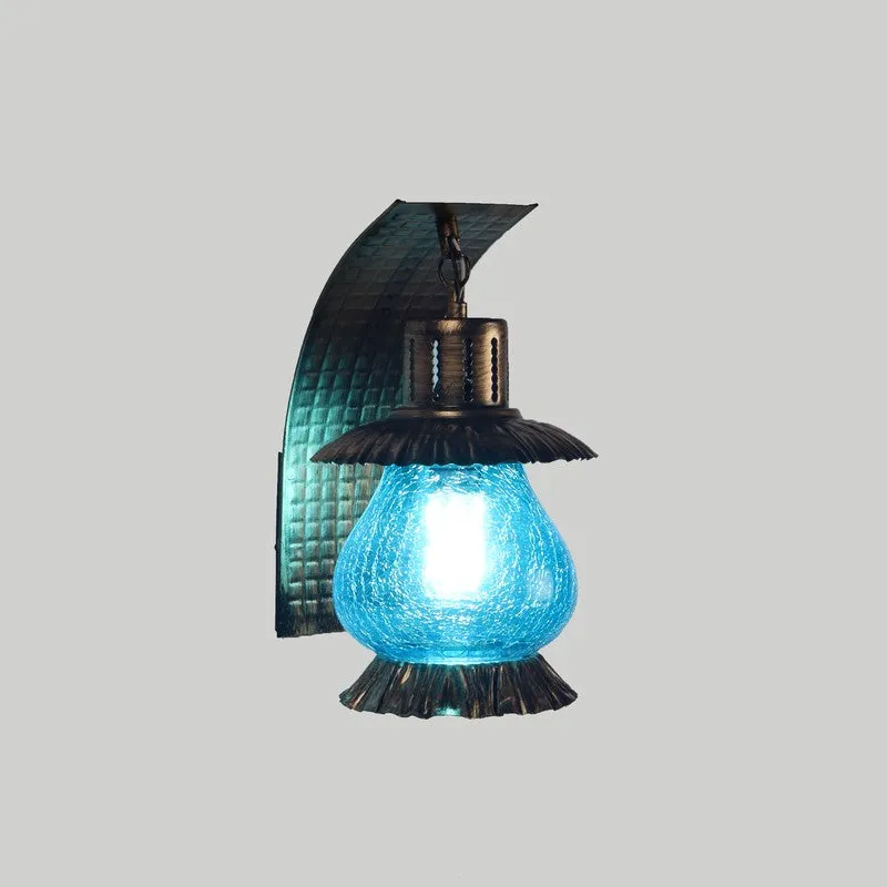 Crackle Blue Iron Wall Lamp media 4