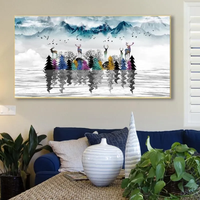 Twilight Peaks Canvas Wall Painting With Frame media 3