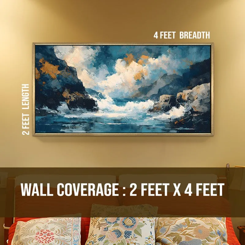 Roaring Tides Canvas Wall Painting With Frame media 8