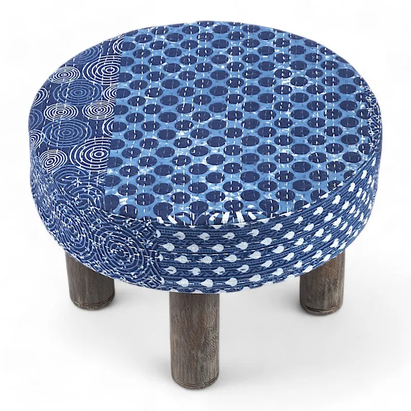 Gavex Sheesham Wooden Stools (Blue) - Set Of Two media 3