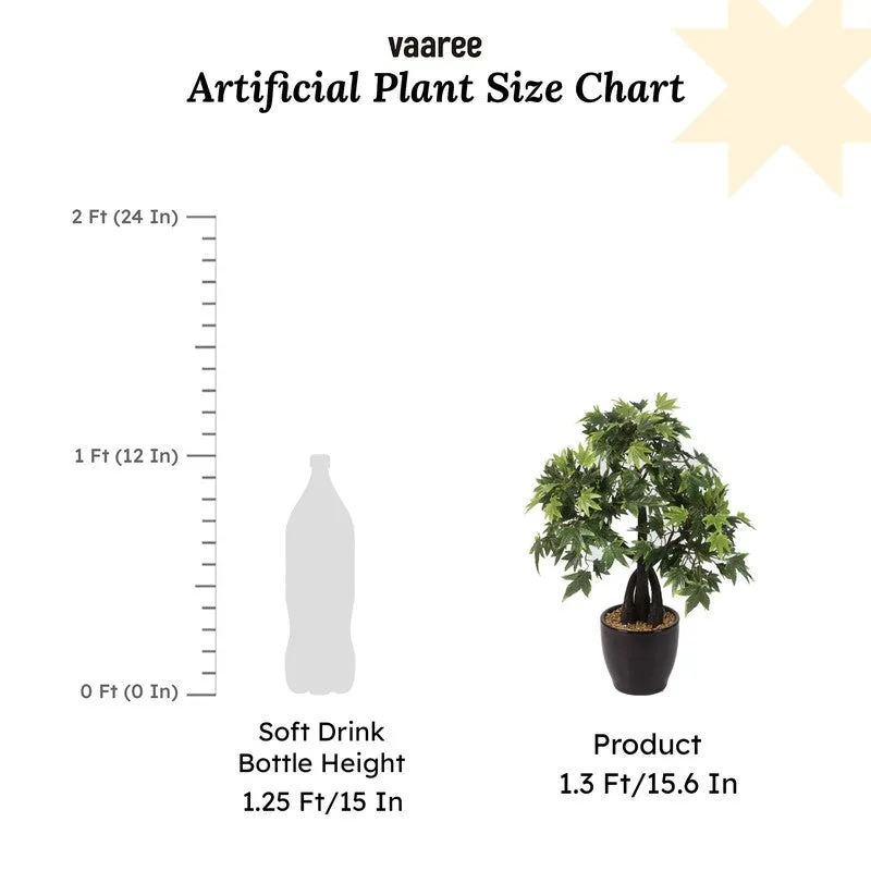 Artificial Green Maple Bonsai Plant With Ceramic Pot - 1.3 Feet media 7