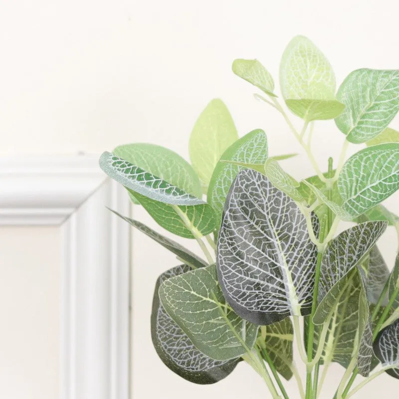 Artificial Nerve Plant With Black Fiber Pot (White,Green) - 0.9 Feet media 6