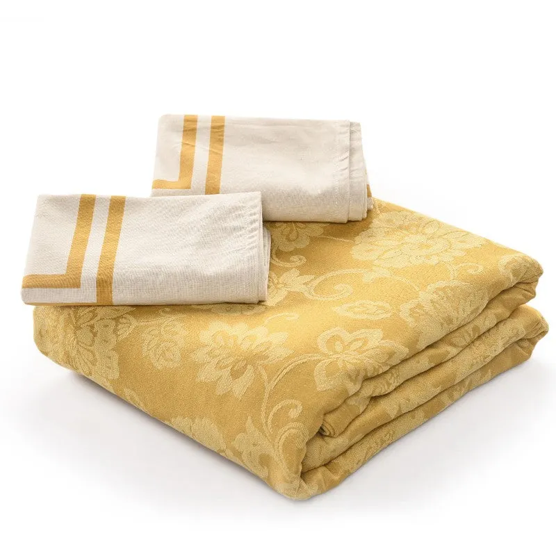 Floral Aura Cotton Bedsheet (Yellow) - 224 TC media 6