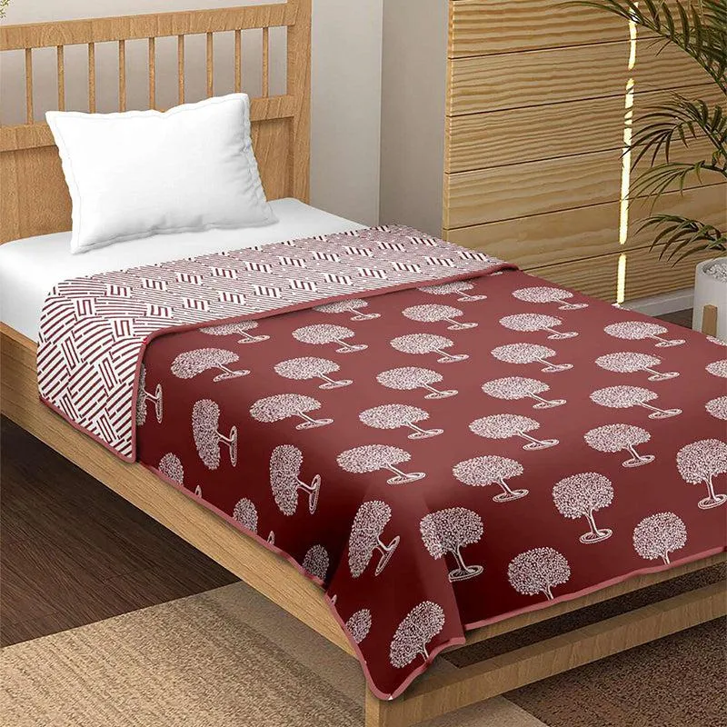 Moohina Reversible Cotton Dohar (Brown)  - 180 GSM media 1