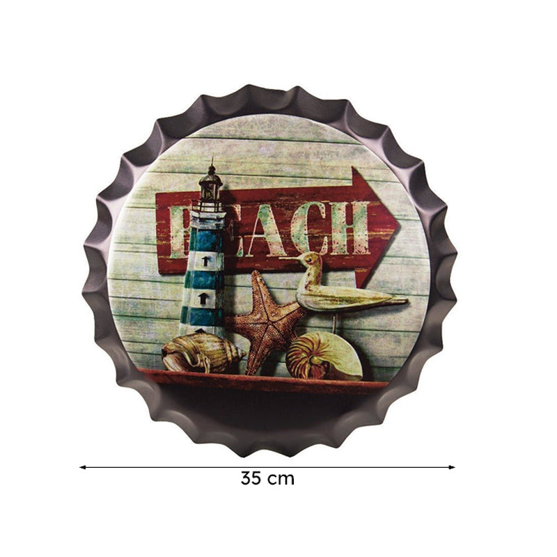 Beach Shell Bottle Cap Metal Wall Accent media 8