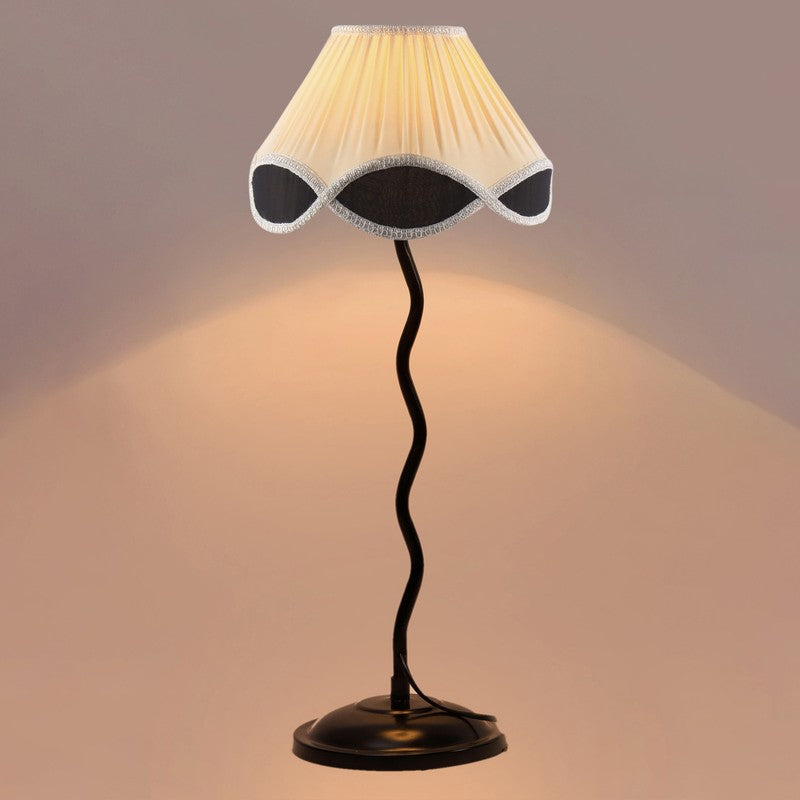 Astrielle Cotton Table Lamp With Iron Base - White