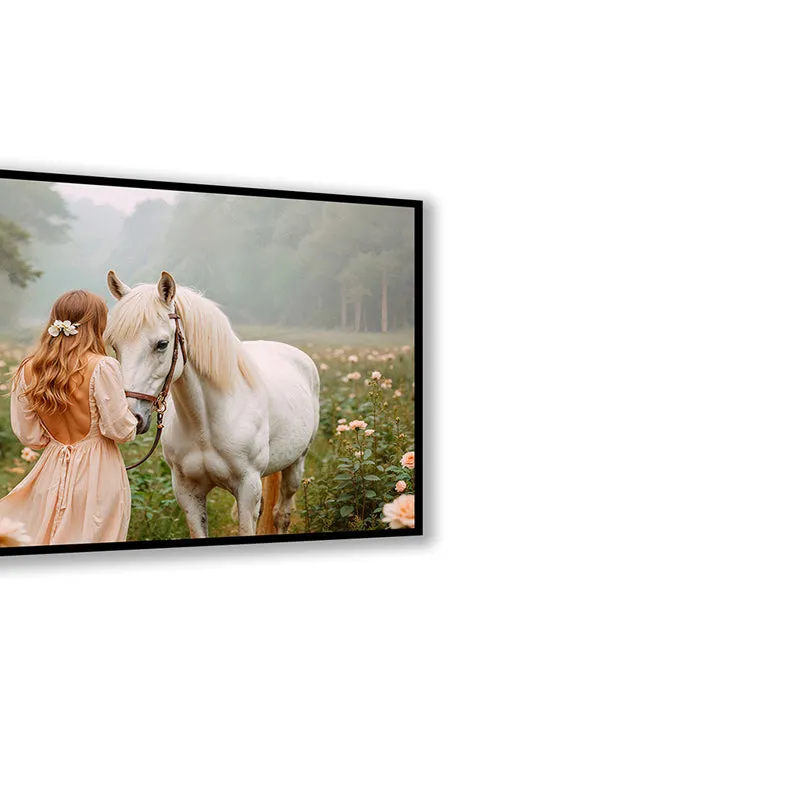 Girl & Horse Wall Art with Black Frame media 5