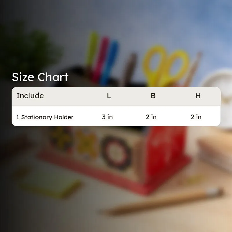 Multicolor Wooden Desk Stationery Holder media 9