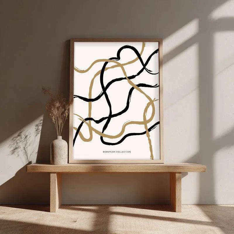 Measured Curve Canvas Wall Painting With Brown Frame media 4