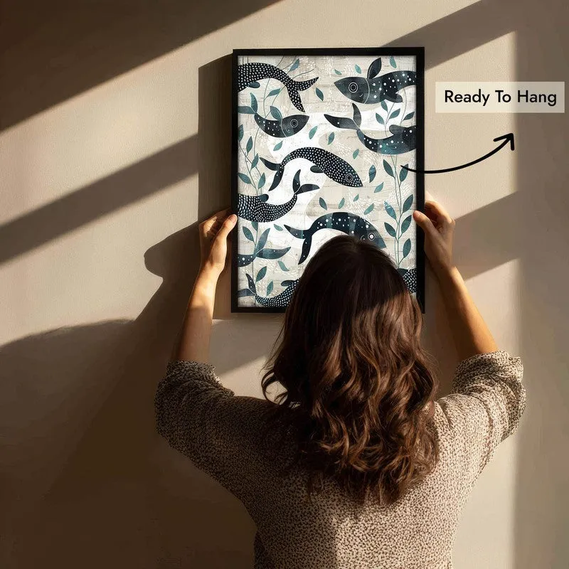 Samudra Canvas Wall Painting With Black Frame media 10
