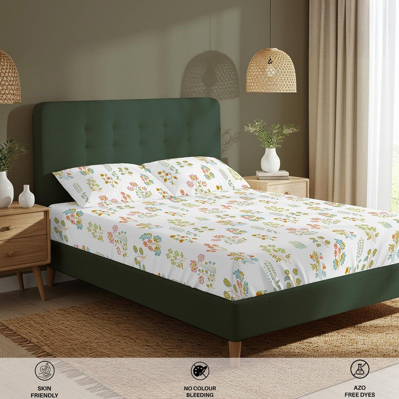 Urban Space AbstraLux Fitted Cotton Bedsheet (Yellow) - 200 TC media 8