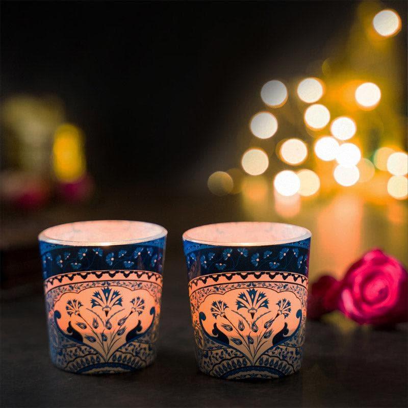 Mandela Candle Votive (Blue) - Set Of Two