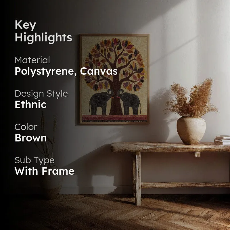 Aranya Canvas Wall Painting With Brown Frame media 2