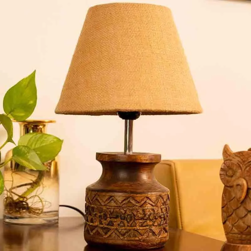 Beigeness Fabric Table Lamp - Beige,Brown media 3