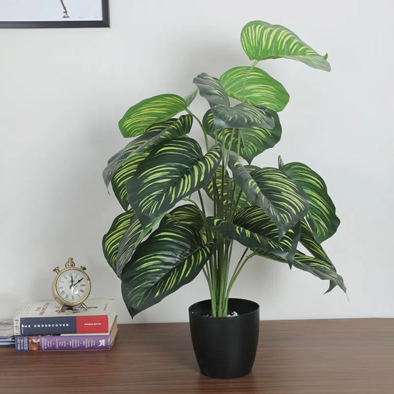 Leafelle Artificial Plant With Black Plastic Pot - 2.5 Feet media 3