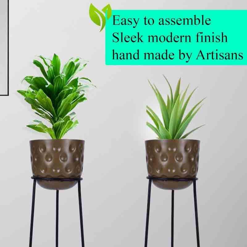 Dimpled Planter With Stand - Set Of Two media 5