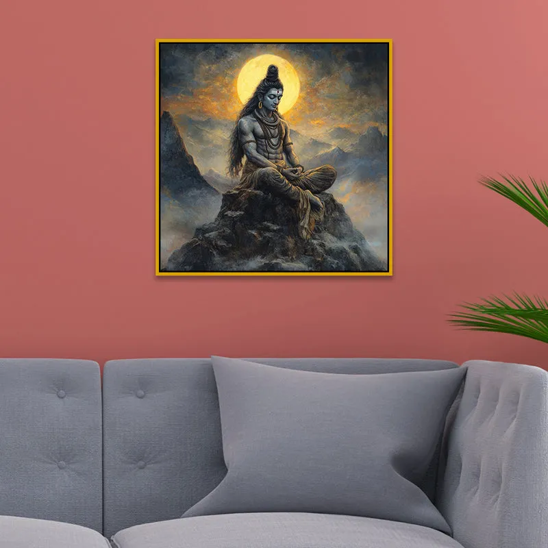 Wistful Shiva Canvas Wall Art With Frame media 6