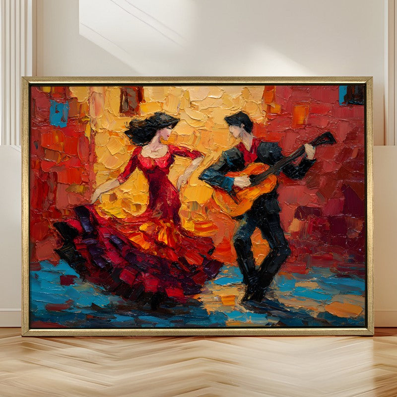 Dance Fire Canvas Wall Painting With Frame media 4