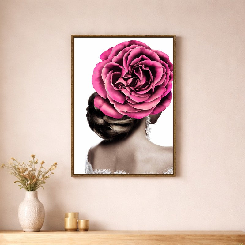 Floral Figure Canvas Wall Art With Frame