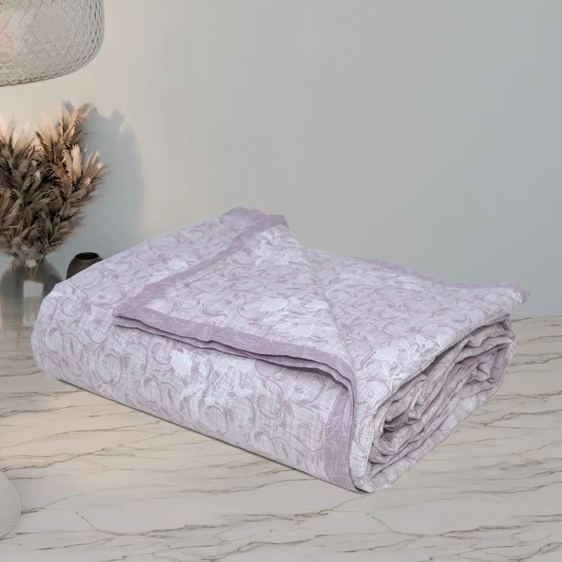 Little Petals Reversible Cotton Dohar (Purple,White) - 120 GSM media 10