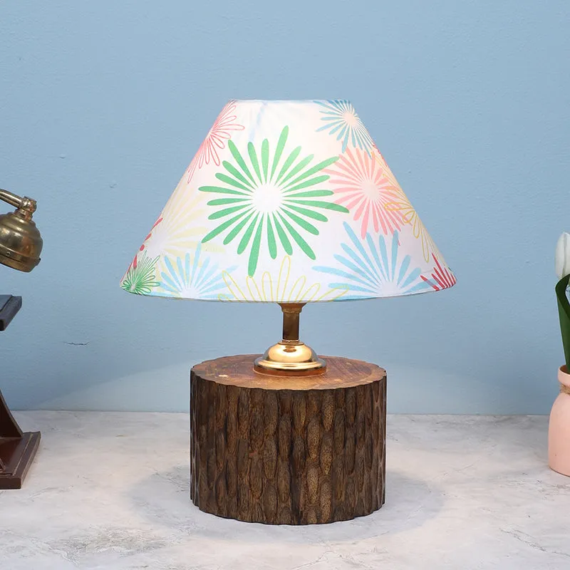Hikari Trunk Printed Mango Wood Table Lamp - Multicolor media 3