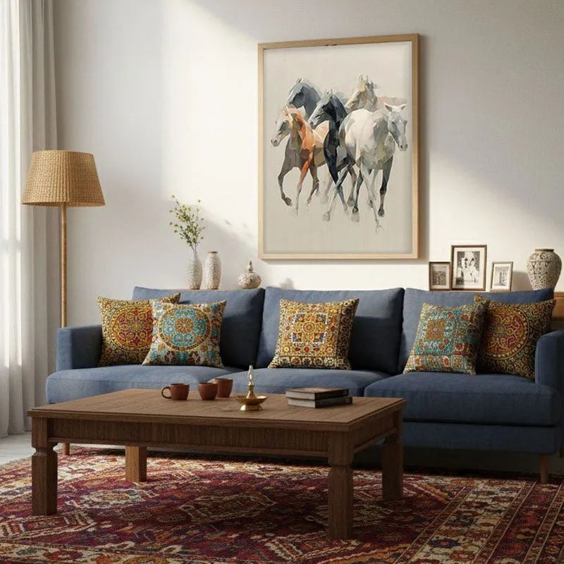 Horse of the Wind Wall Painting With Brown Frame media 3
