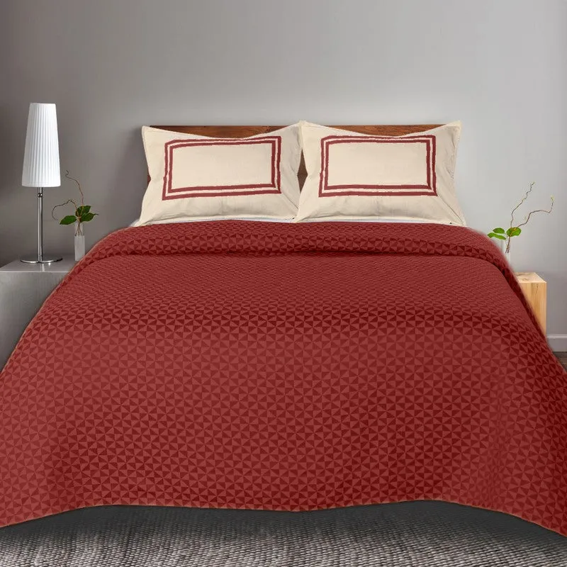 Pixel Nest Cotton Bedsheet (Red) - 224 TC media 3