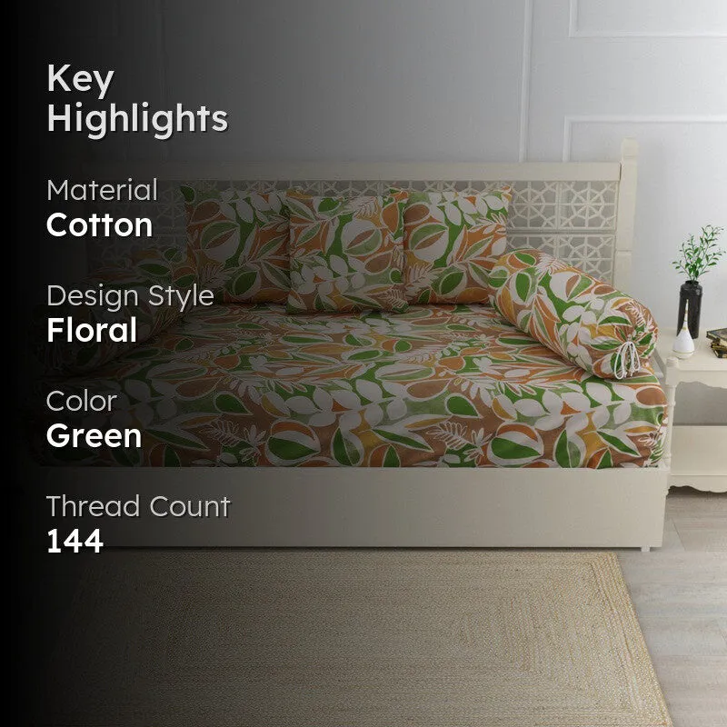 Astoria Floral Cotton Diwan Set - Six Piece Set media 2