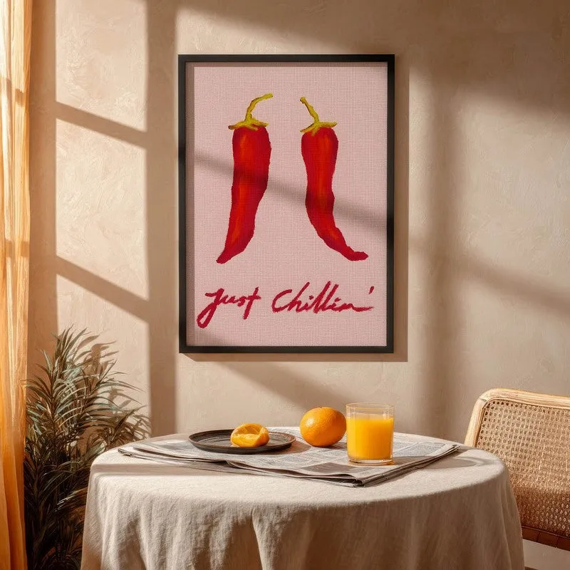 Just Chillin Archival Canvas Wall Art - Black media 4