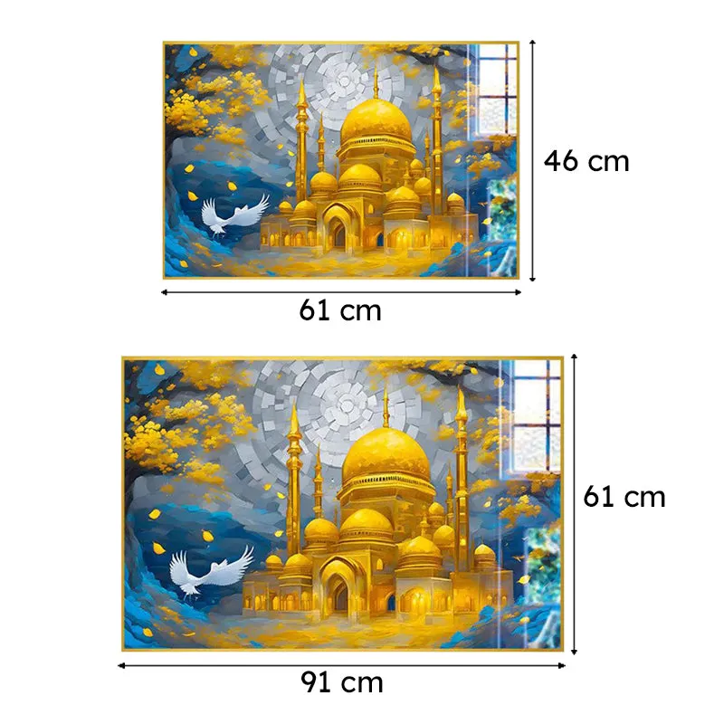 Palatial Aurum Modern Canvas Wall Art With Frame - Gold media 6