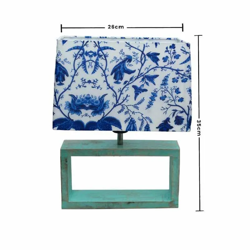 Marina Block Beauty Fabric Table Lamp - White,Blue media 6