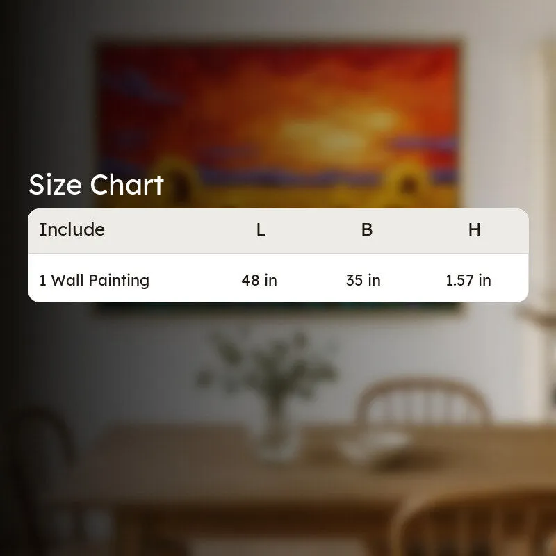 Crimson Horizon Canvas Wall Painting With Frame media 9