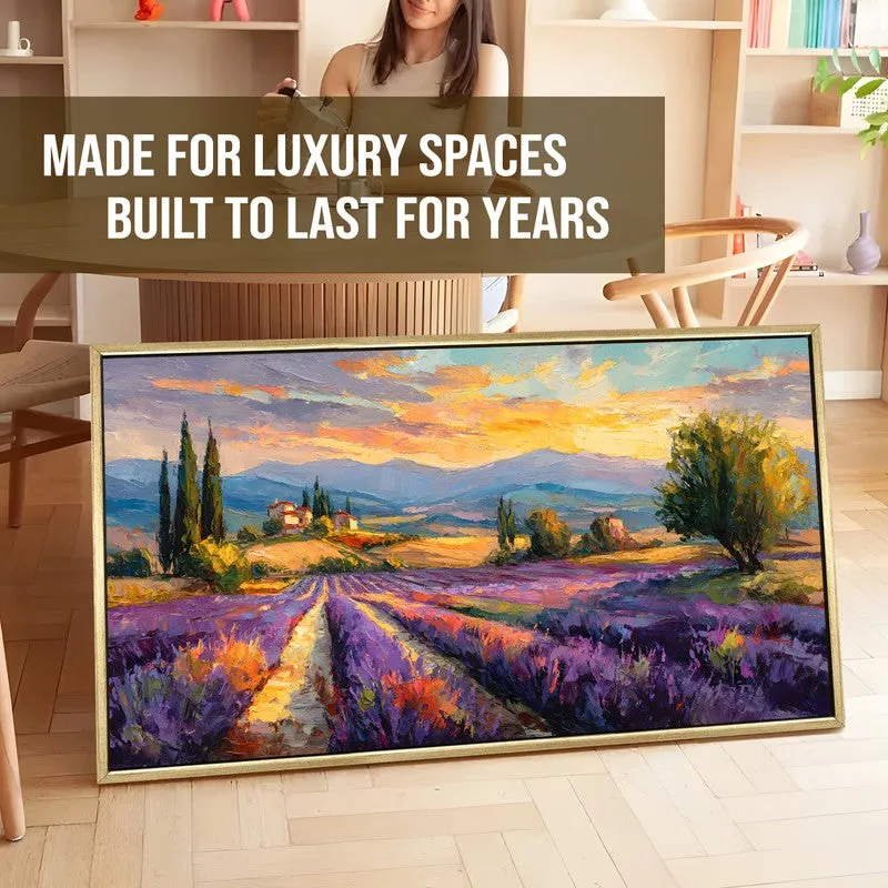 Purple Rows Canvas Wall Painting With Frame media 5