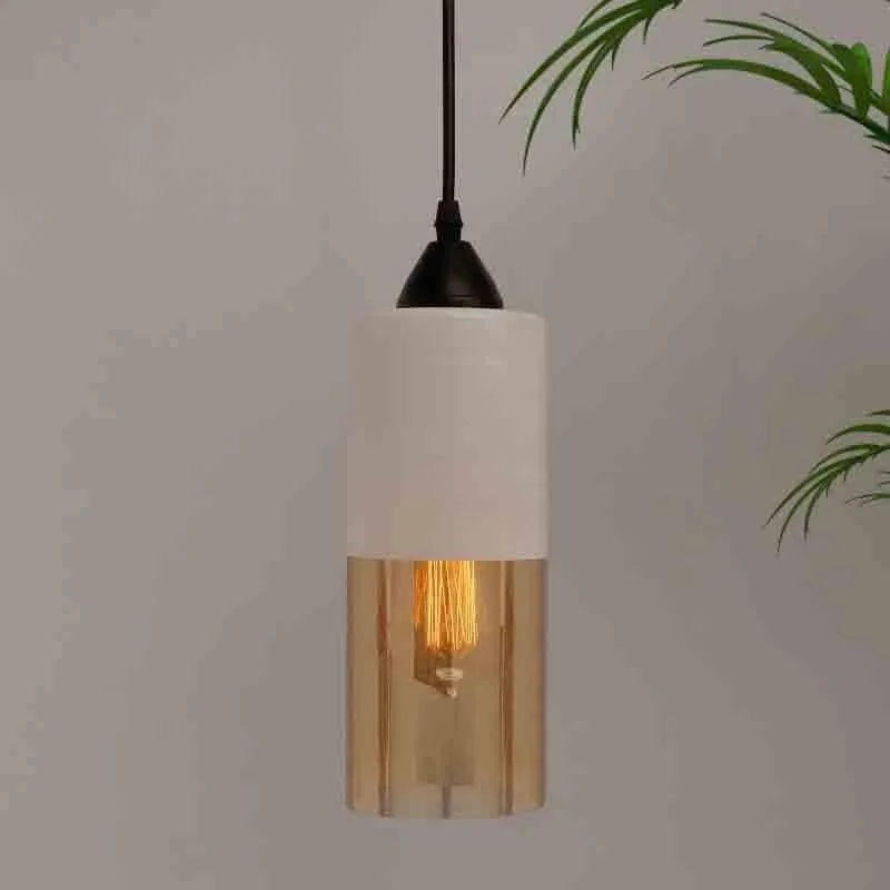 Capsule LED Glass Ceiling Lamp - White media 1