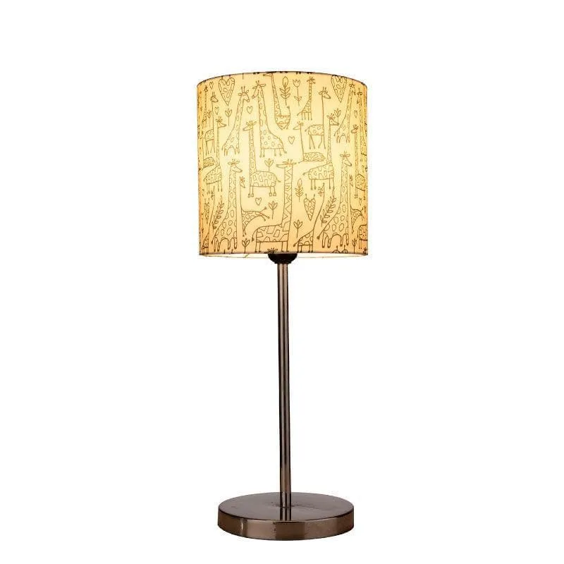 Tall Tales Metal Chrome Fabric Table Lamp - Beige,Black media 4