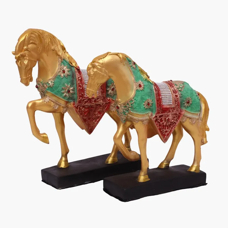 Imperial Steed Horse Polyresin Showpiece - Set Of Two media 3