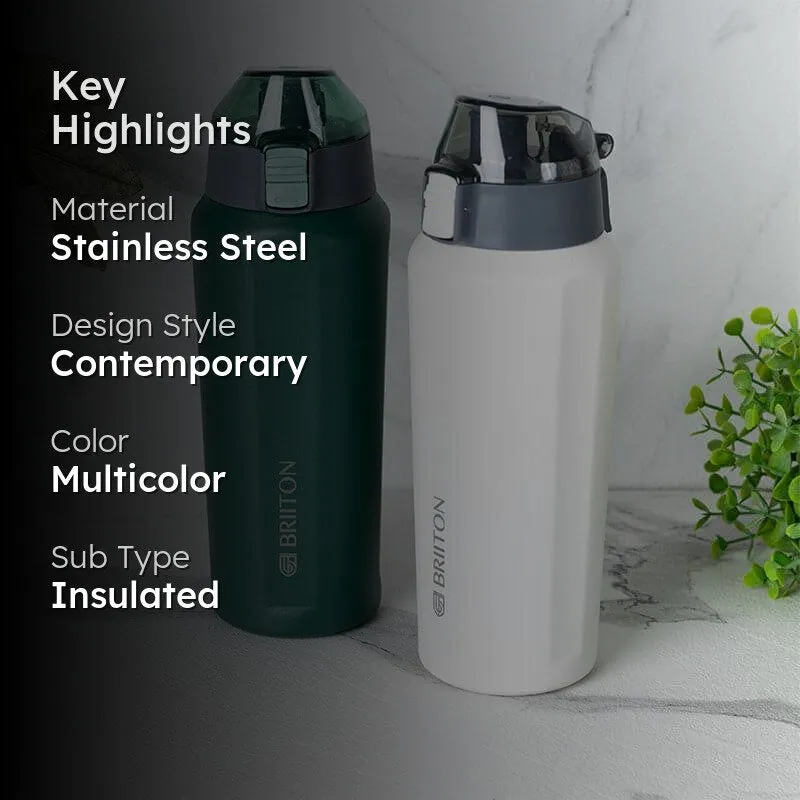 Hydra Hue Hot & Cold Thermos Water Bottle (Green & White, 650 mL Each) - Set Of Two media 2