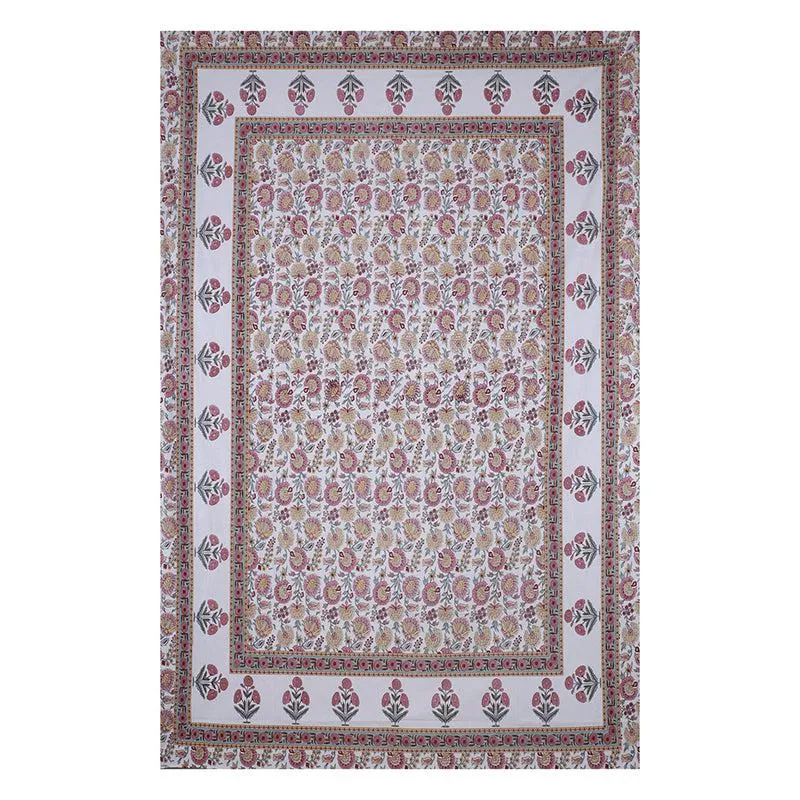 Loka Ethnic Cotton Bedsheet (Red) - 180 TC media 3