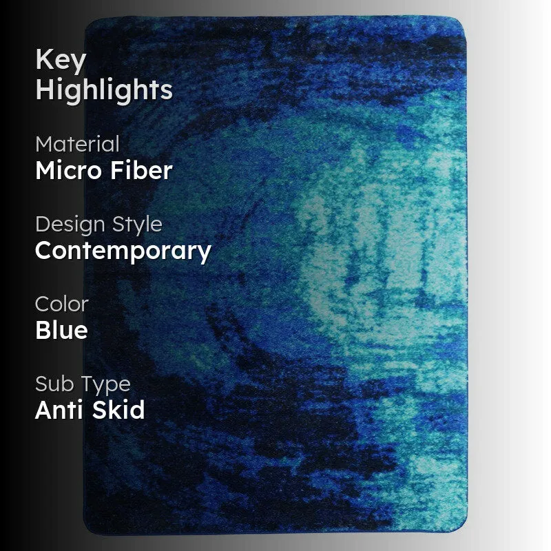 Ulros Abstract Micro Fiber Area Rug - Blue media 2