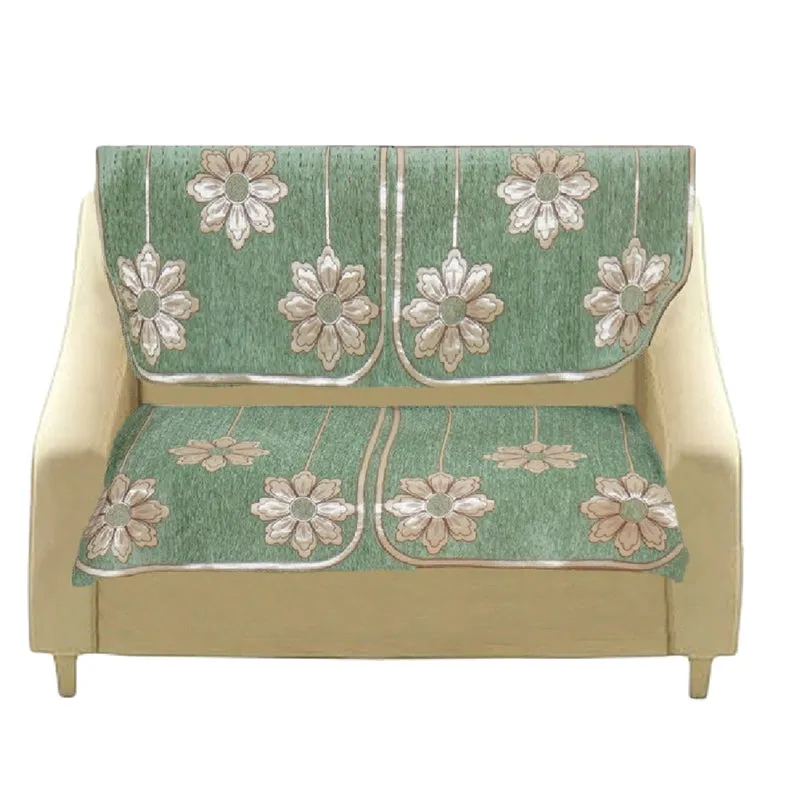 Mitha Floral Sofa Cover (Green) media 4