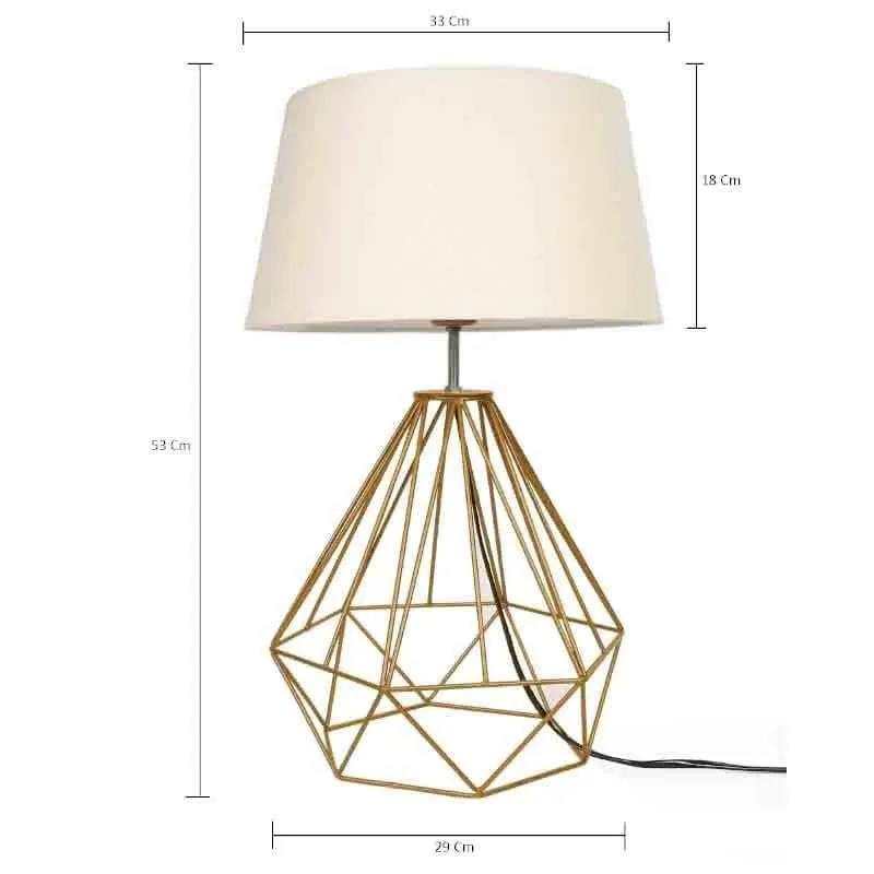 Diamond Dust Fabric Table Lamp - Gold,White media 8