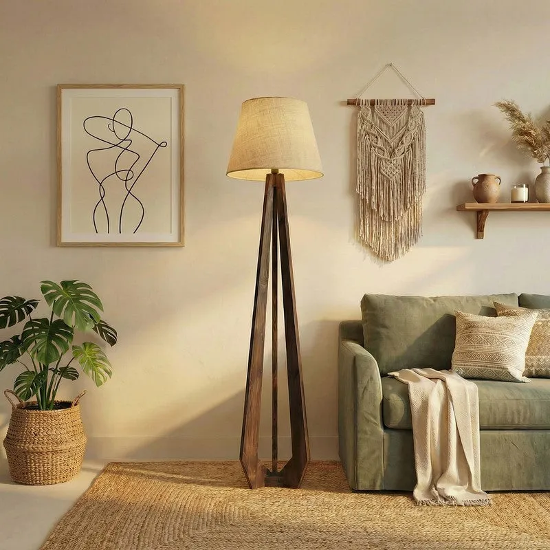 Ardentis Jute & Wood Floor Lamp media 1