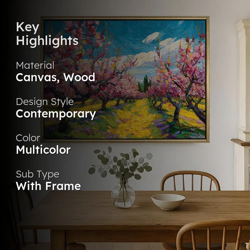 Orchard Glow Canvas Wall Painting With Frame media 2