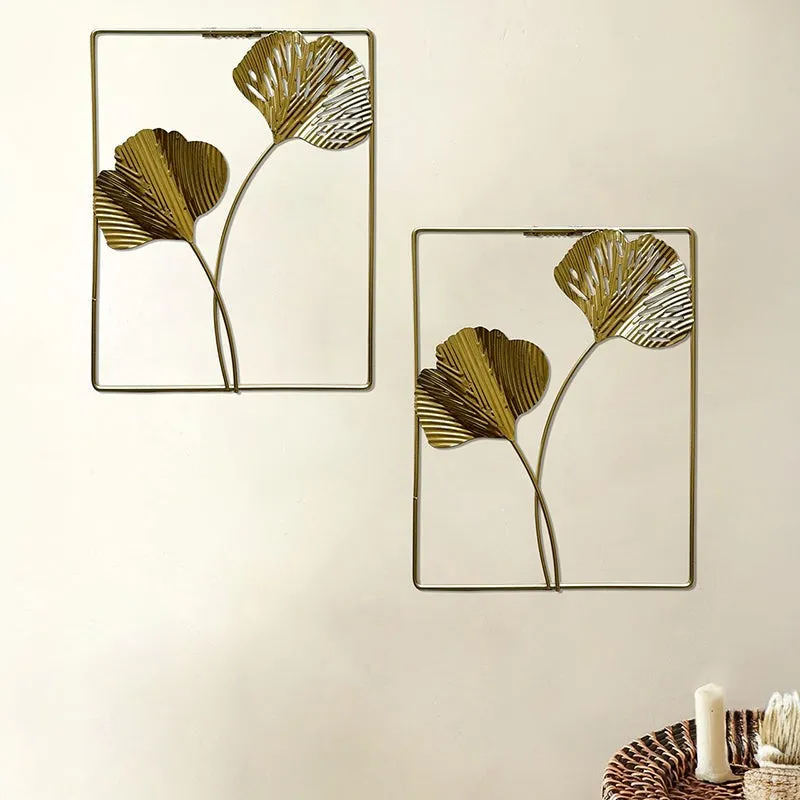 Sculpted Folia Metal Wall Accent - Set Of Two media 1