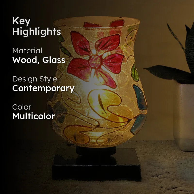 Levora Mosaic Glass & Wooden Table Lamp - Multicolor media 2