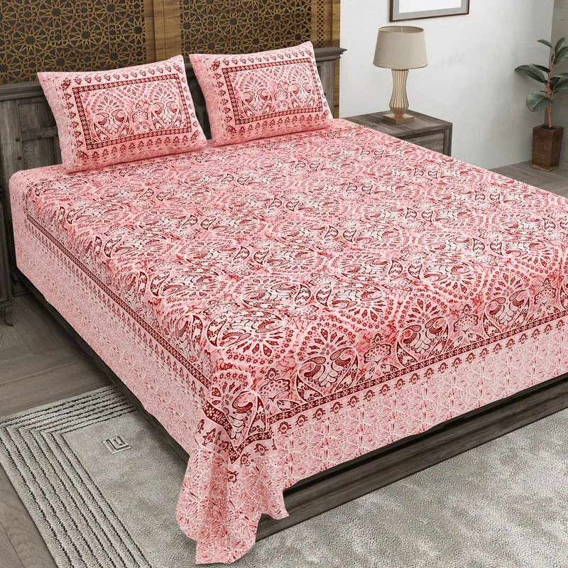 Craftar Cotton Bedsheet (Pink) - 240 TC media 1