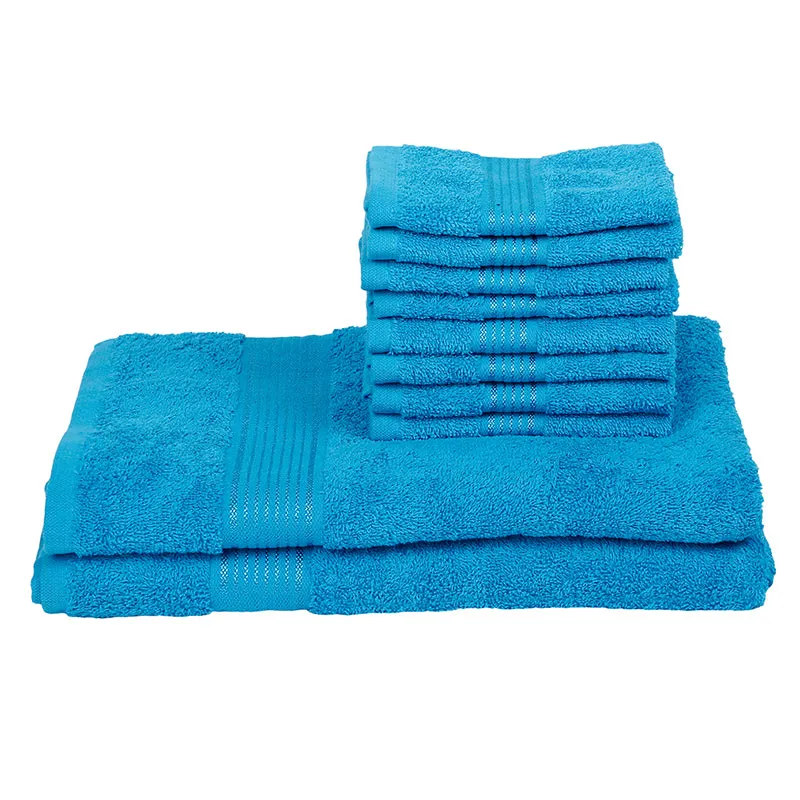 Eva Quick Dry Towel Combo (Blue) - Ten Piece Set media 4