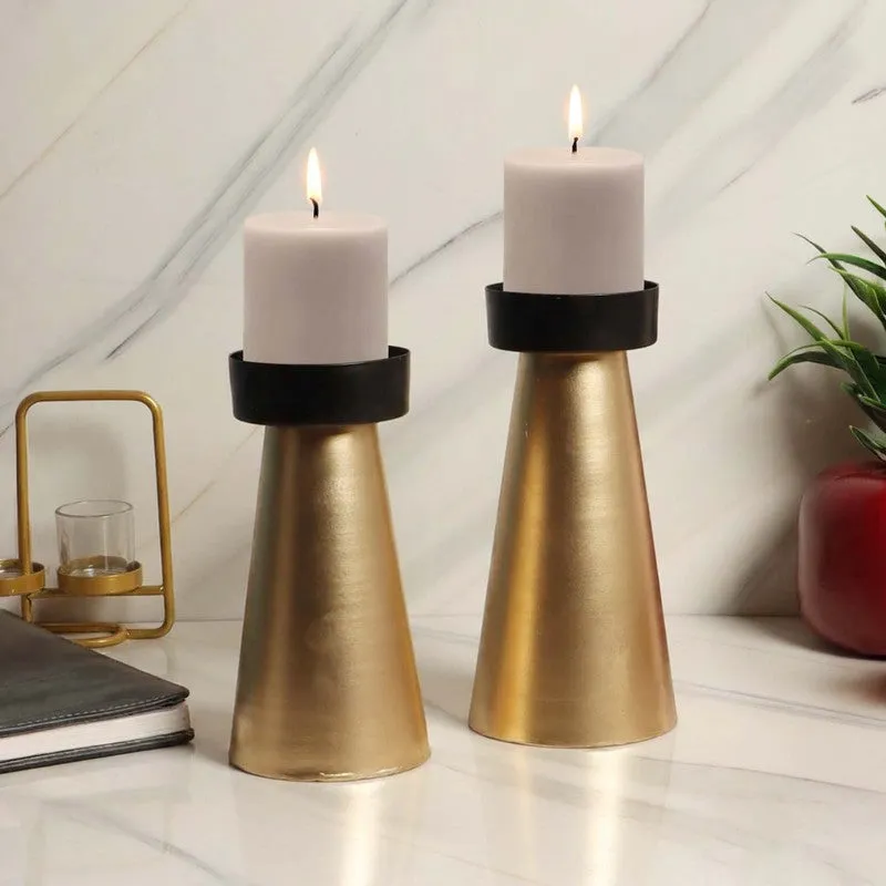 Gilded Glow Candle Holder - Set Of Two media 1