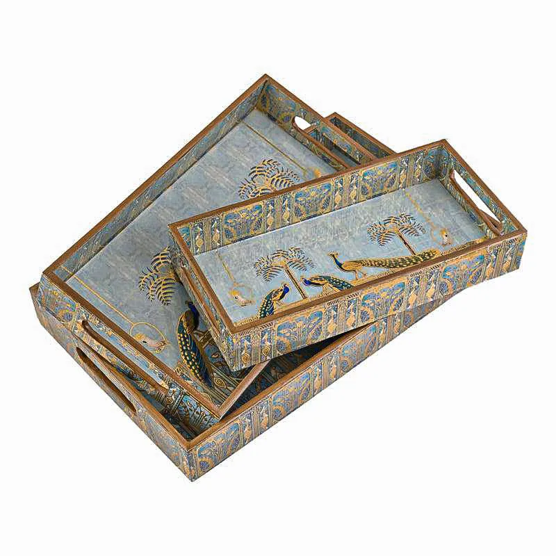 Chitramayi Wood Serving Tray - Set Of Three media 5